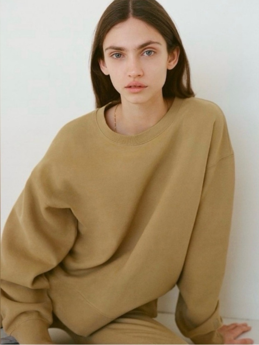TNA Oversized Crewneck Sweater in olive green